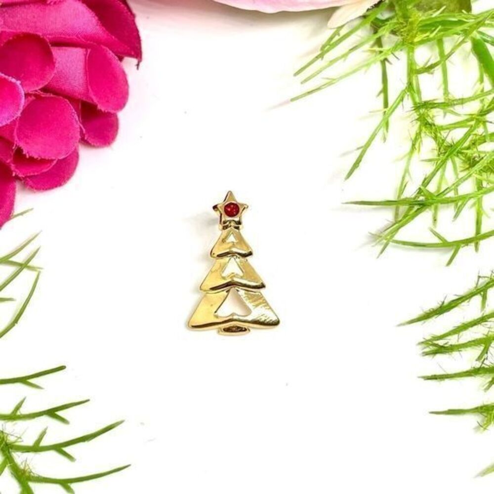 VINTAGE⚜️Golden Christmas Tree Tack Pin/Brooch